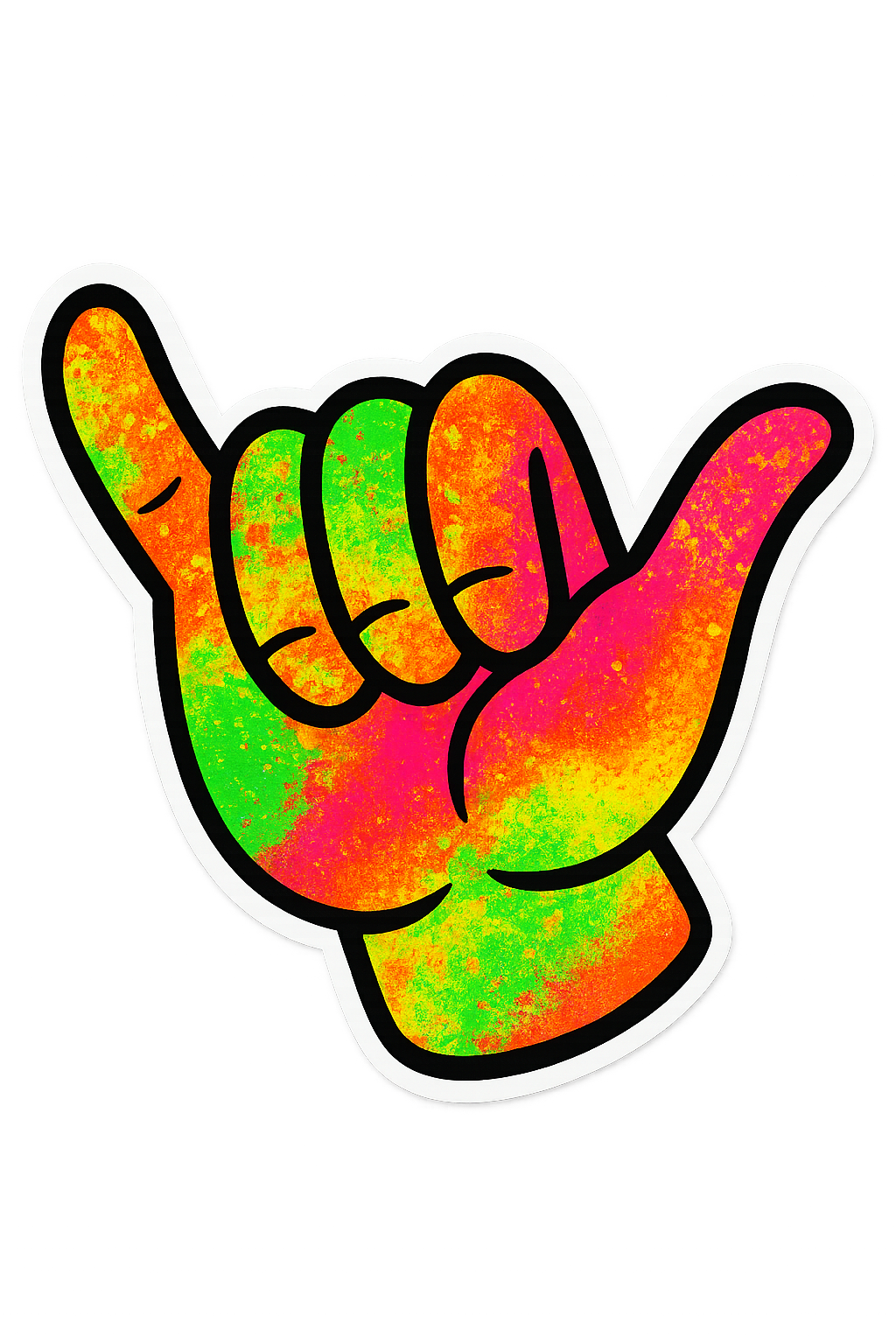 Shaka Series™ — Neon Splatter | Carmikaze™ Sticker