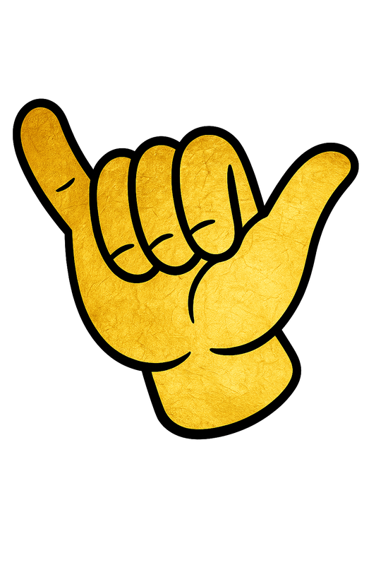 Shaka Series™ — Gold Foil Effect | Carmikaze™ Sticker