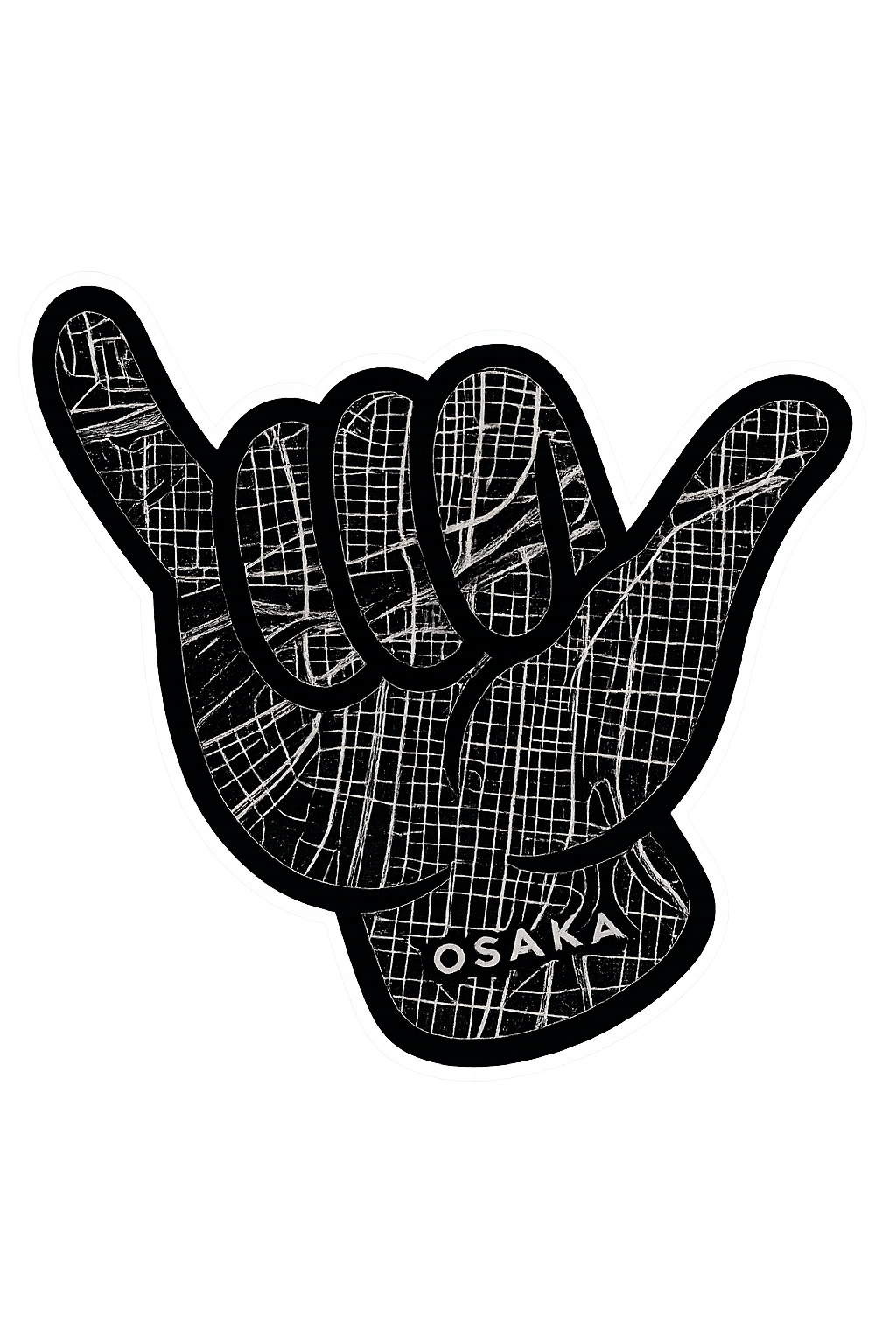 Shaka Series™ — Osaka Street Map | Carmikaze™ Sticker