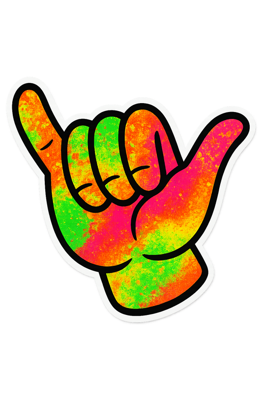 Shaka Series™ — Neon Splatter | Carmikaze™ Sticker