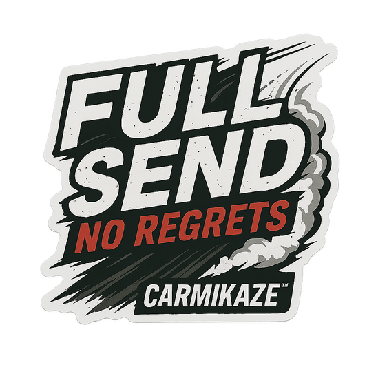 FULL SEND, NO REGRETS™ – Drift Missile Energy Sticker
